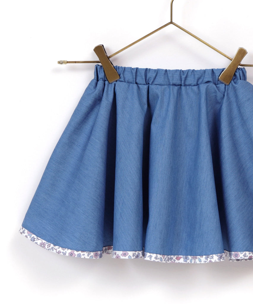★新品・タグ付き★ MACPHEE ライトオンスデニム サーキュラースカート MACPHEE（マカフィー）の「ライトオンスデニム サーキュラー