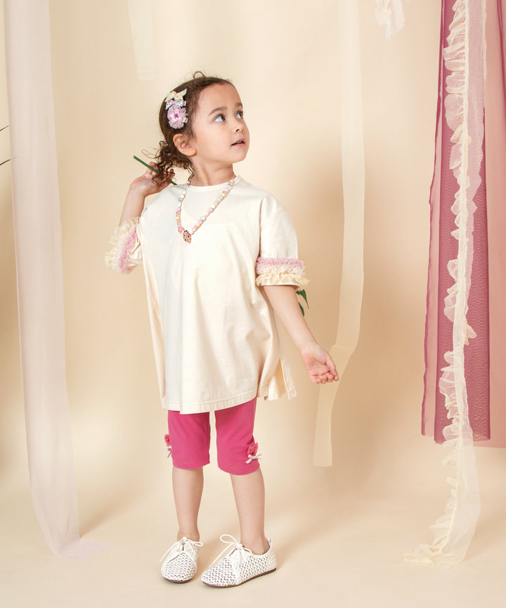 レギンス】 ハーフ 5分丈 夏 子供服 女の子 おしゃれ かわいい ピンク