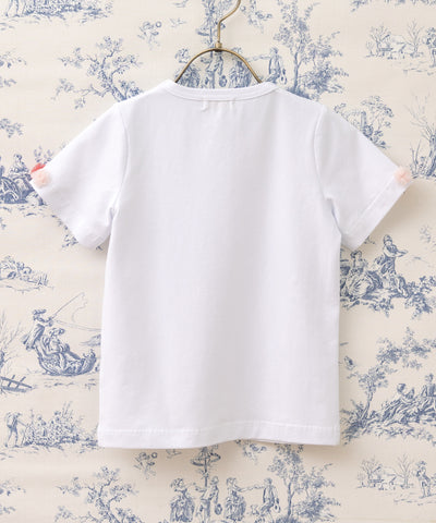 いちごネックレストップス(半袖)/ホワイト
