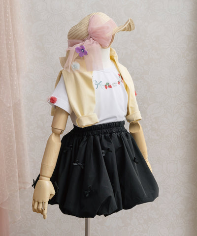 いちごネックレストップス(半袖)/ホワイト