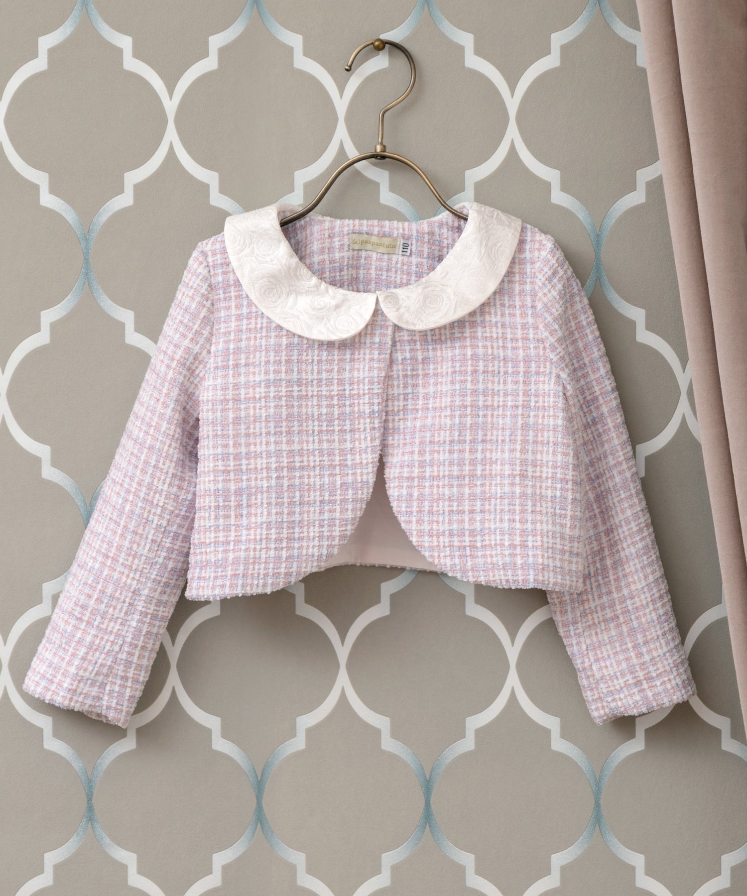 お花とリボンのフォーマルセットアップ(2点セット)/ピンクツイード