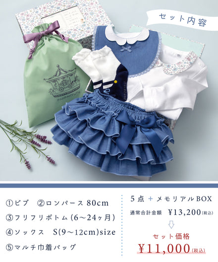 メモリアルBOX/ブルートパーズ(出産祝い5点set)