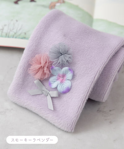 お花とリボンのもこもこマフラー