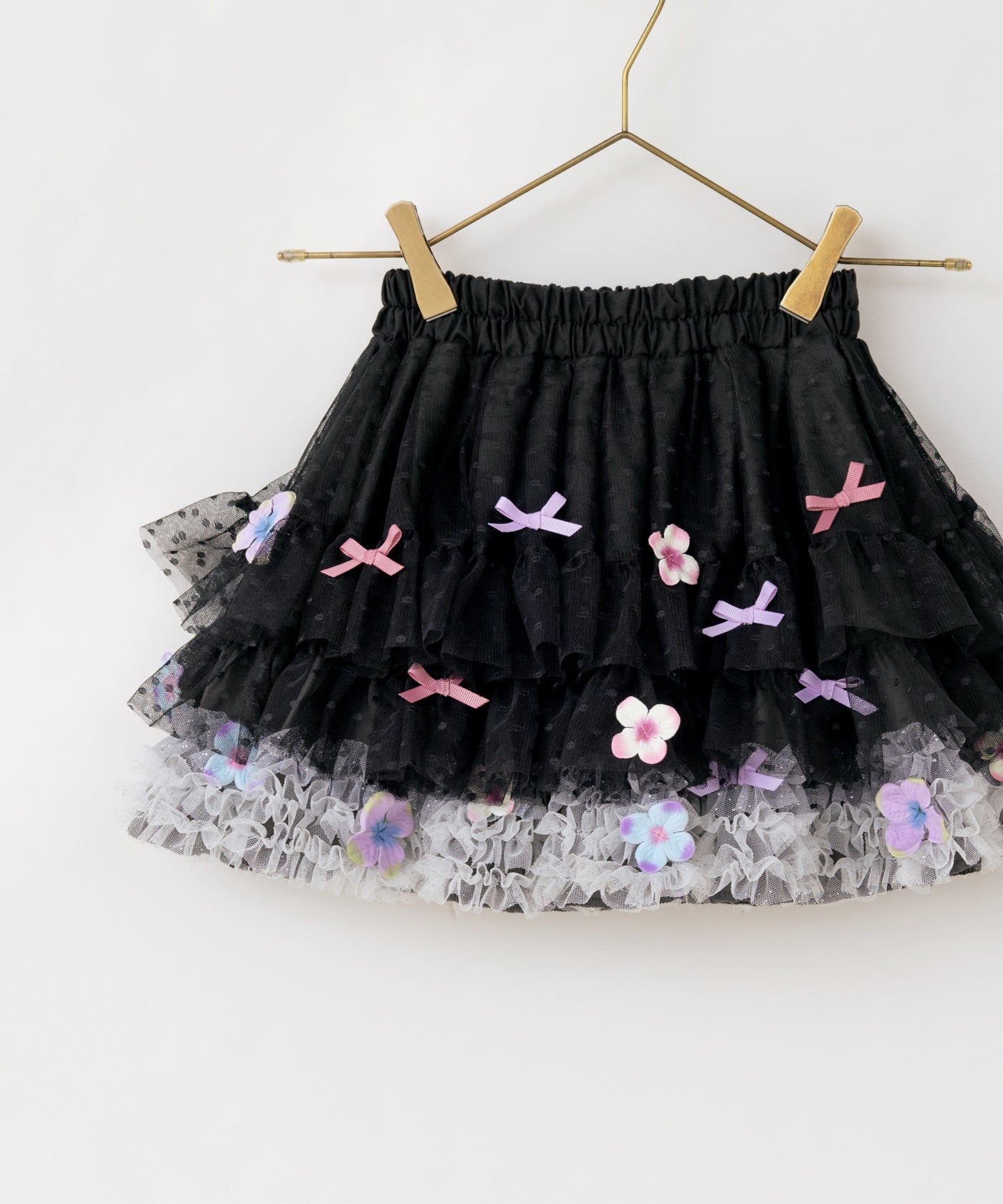 【限定】お花とリボンのデコレーションチュチュ/ノアールブラック