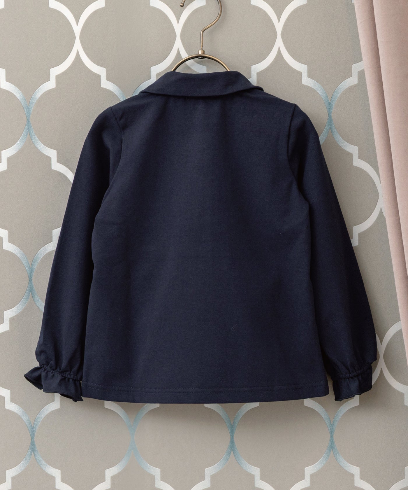 クラシカルフリルブラウス/ネイビー