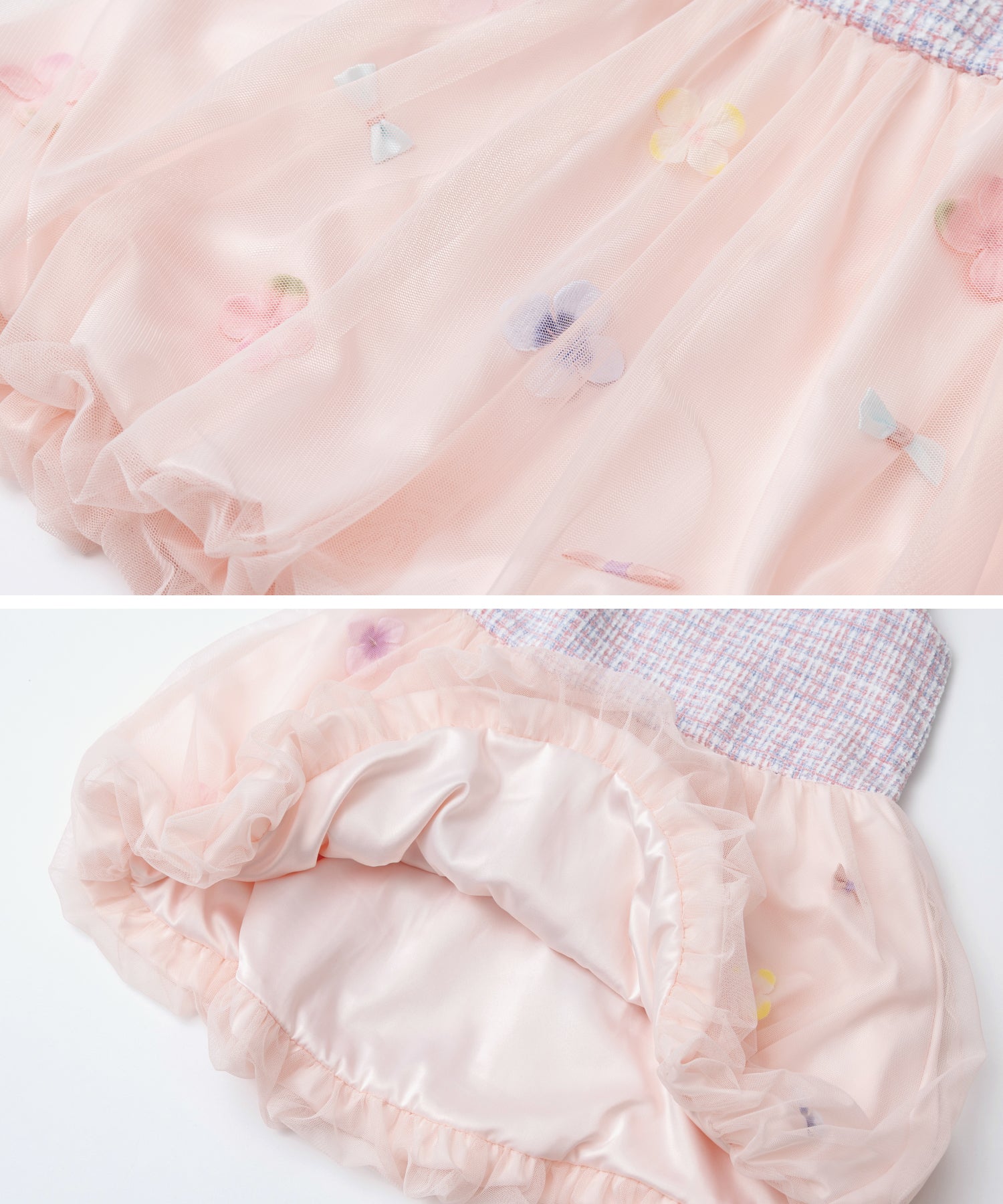 お花とリボンのフォーマルセットアップ(2点セット)/ピンクツイード