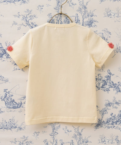 いちごネックレストップス(半袖)/クリームレモン