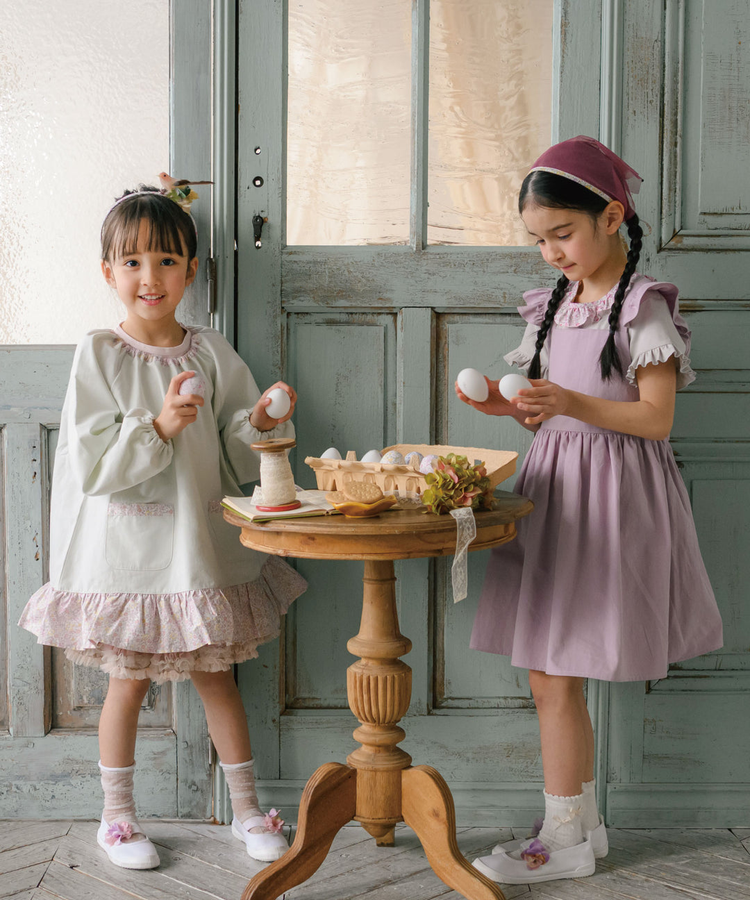スモック】幼稚園 保育園 通園 子供 キッズ かわいい エプロン 長袖 花