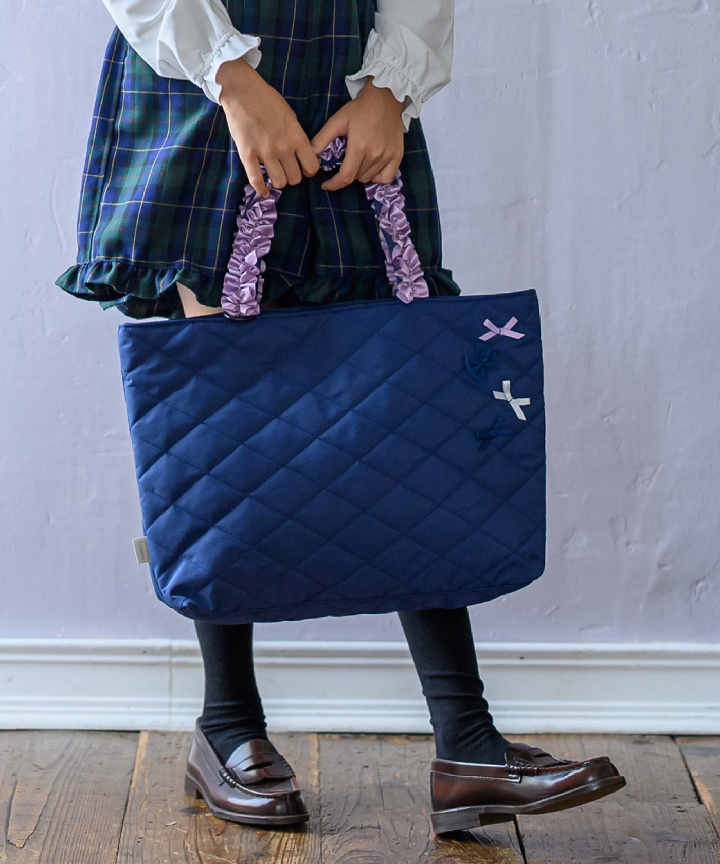 【刺繍30%OFF】リボンフリルレッスンバッグ2点セット(12月下旬〜お届け)