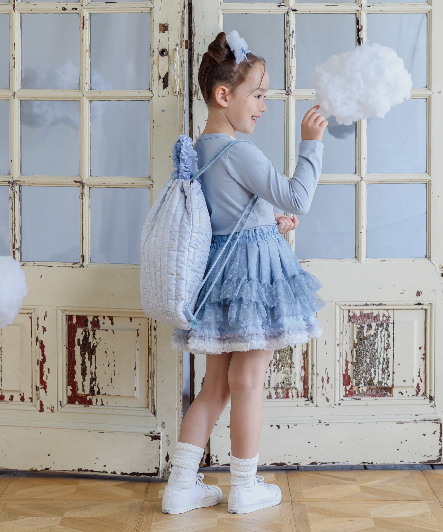 【シナモロール】フリルレッスンバッグ/シューズバッグ/ナップサック