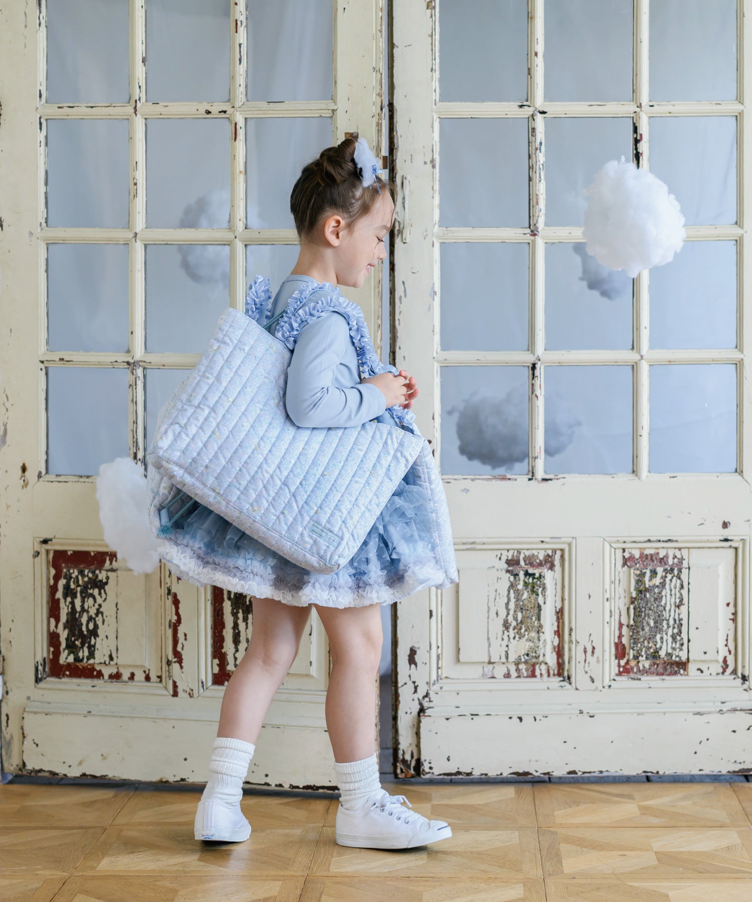 【シナモロール】フリルレッスンバッグ/シューズバッグ/ナップサック