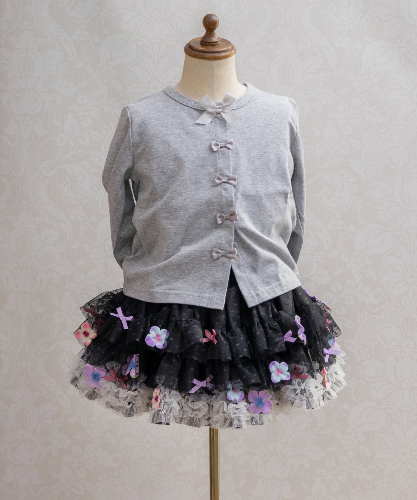 【限定】お花とリボンのデコレーションチュチュ/ノアールブラック