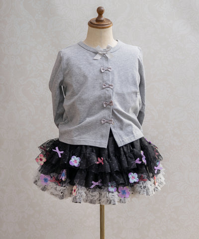 【限定】お花とリボンのデコレーションチュチュ/ノアールブラック