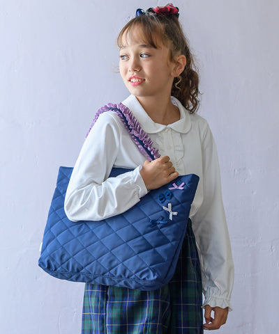 【刺繍30%OFF】リボンフリルレッスンバッグ2点セット(12月下旬〜お届け)