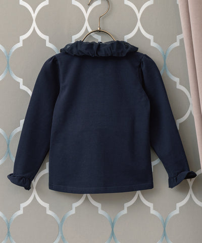 ふんわりえりのブラウス/ネイビー