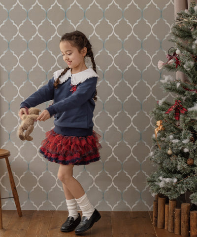 リボンリボンスウェットトップ/ロンドンネイビー