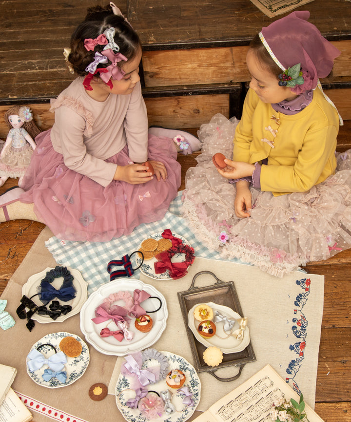 プリマリボンヘアゴム(2個セット) ヘアアクセ ヘアゴム こども 子供