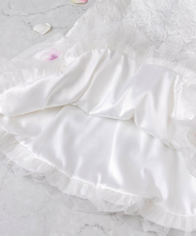 【ONLINE限定】お花とリボンのバルーンワンピ(フォーマル)/ホワイトペタル