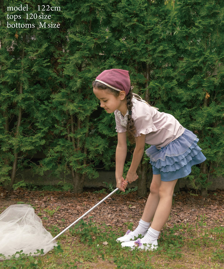 キュロット】 女の子 子供服 レース フリル可愛い 通園 ショートパンツ