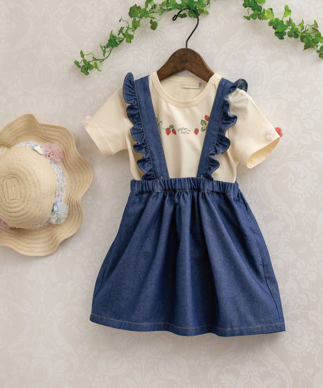 サロペット】 ジャンパースカート 女の子 子供服 デニム 公園