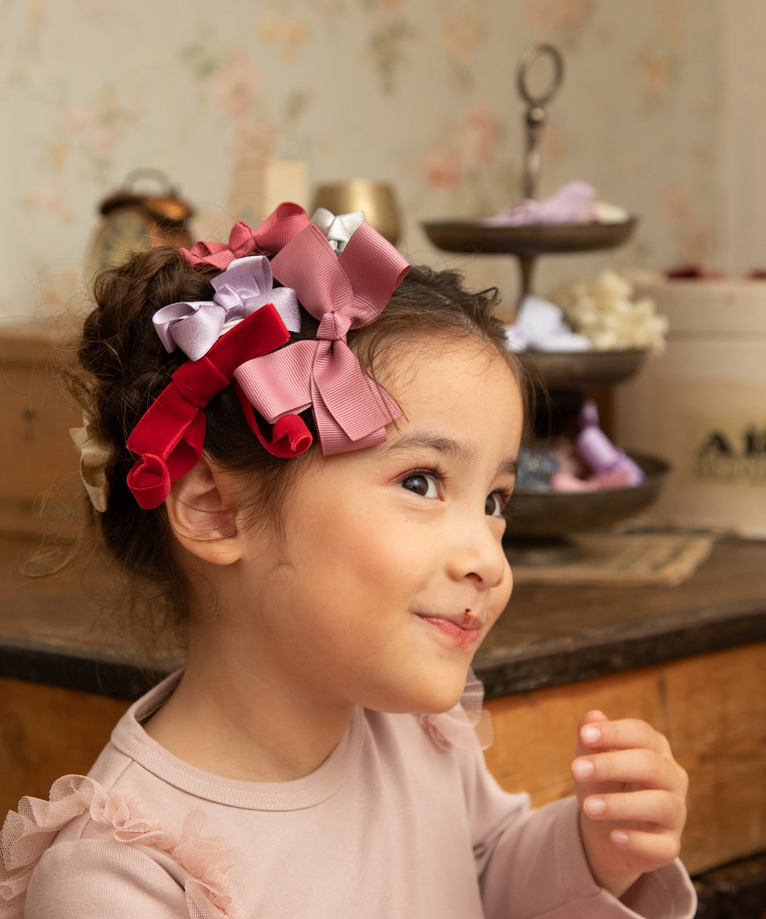 プリマリボンヘアピン(2個セット)ヘアアクセ ヘアゴム こども 子供