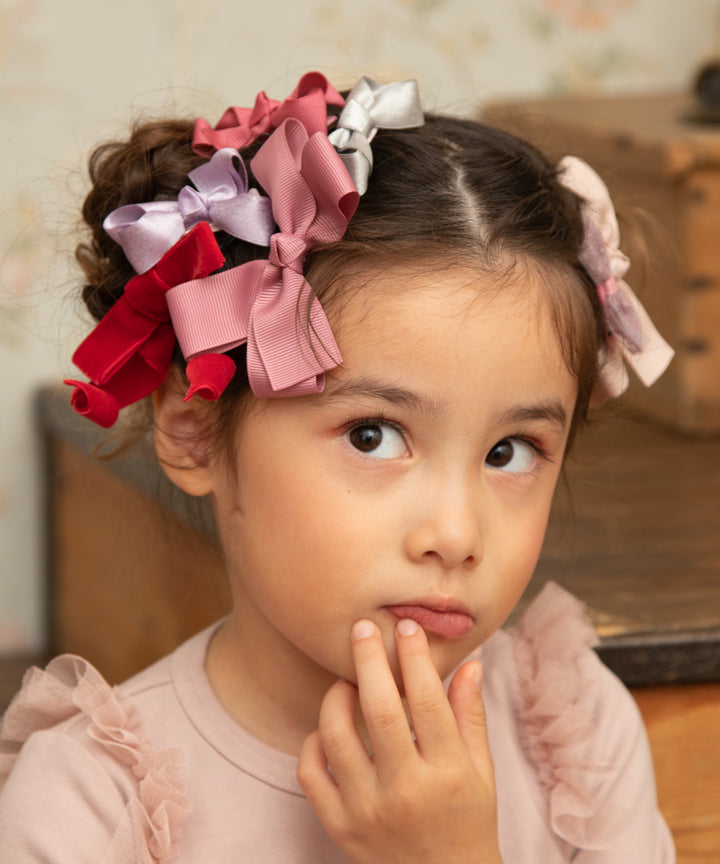 グレースリボンヘアピンアアクセ ヘアゴム こども 子供 キッズ ヘア