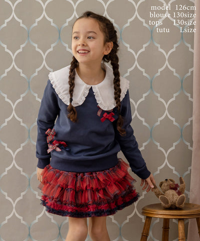 リボンリボンスウェットトップ/ロンドンネイビー