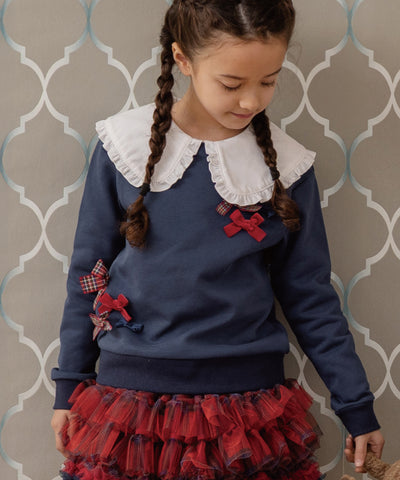 リボンリボンスウェットトップ/ロンドンネイビー