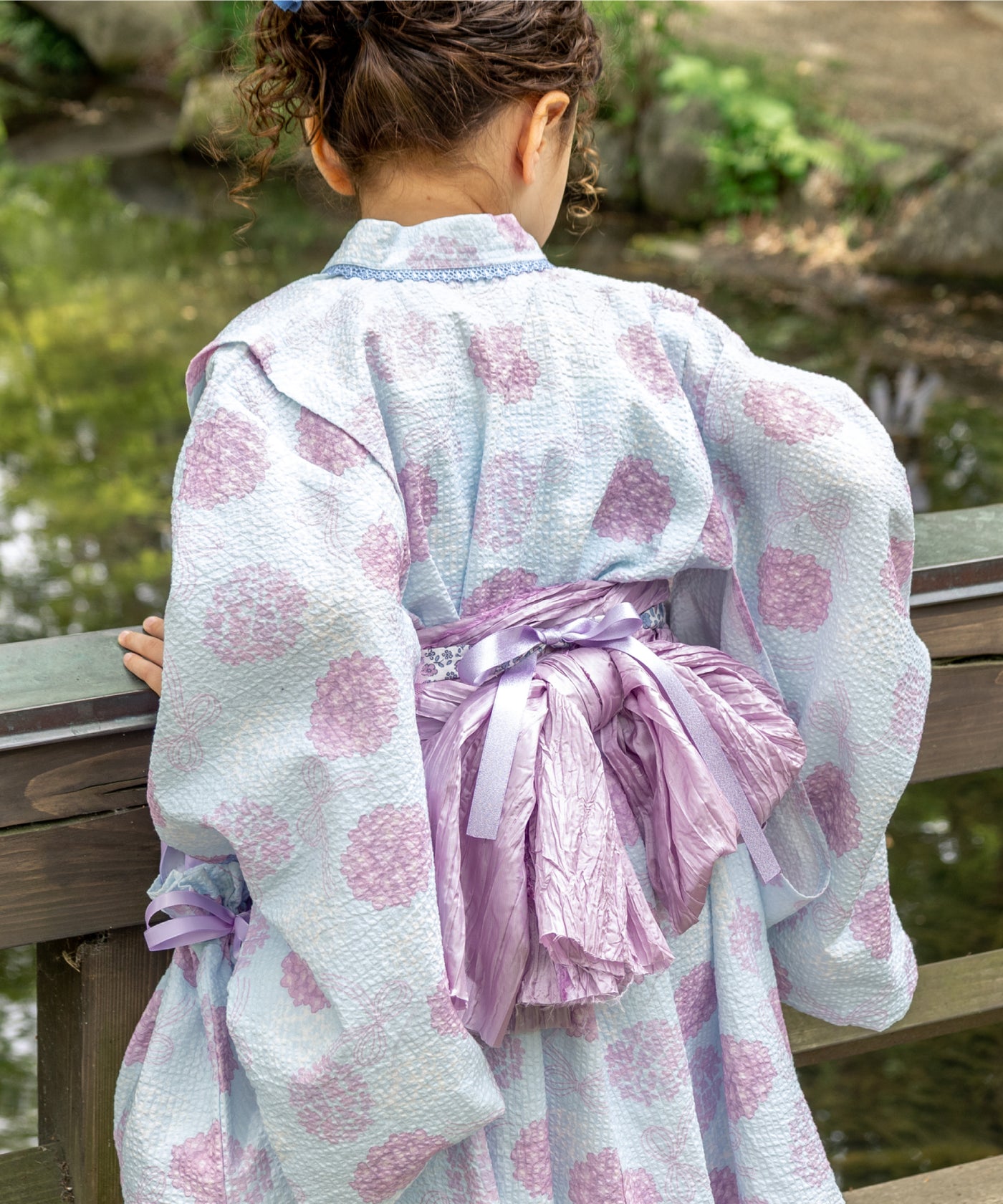【数量限定】浴衣ドレススペシャル4点セット/紫陽花リボン