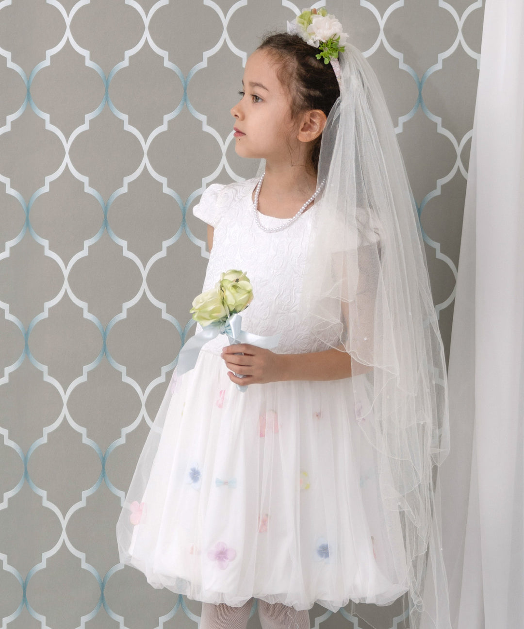 パンパンチュチュ フラワー刺繍付きドレス &ジャケットセット　120サイズ パンパンチュチュ フラワー刺繍付きドレス &ジャケットセット