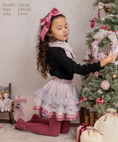 【ご予約】お花とリボンのデコレーションチュチュ/ピンクダイアモンド(12月上旬〜お届け)