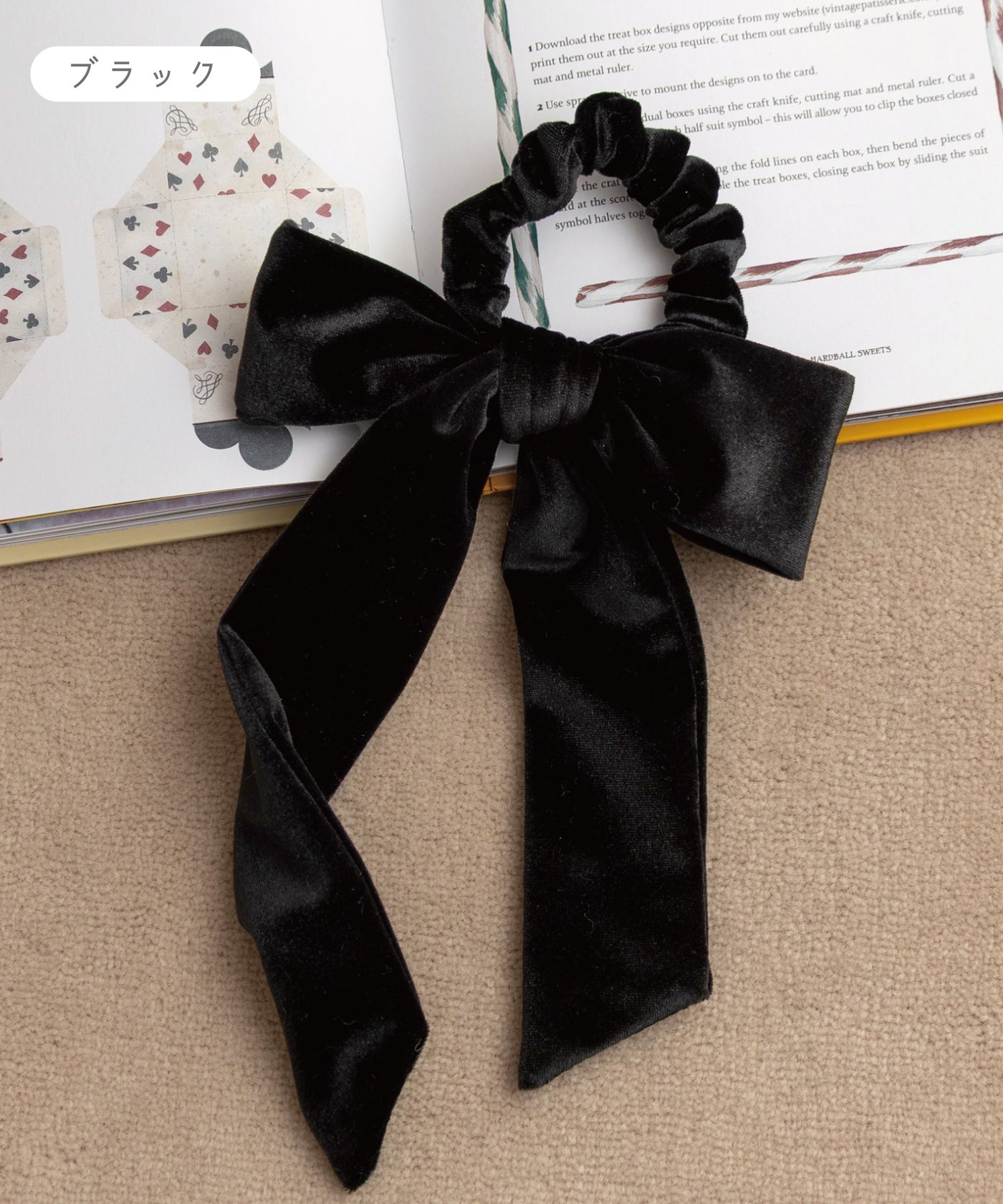 2wayファンリボンシュシュ(ベルベット)