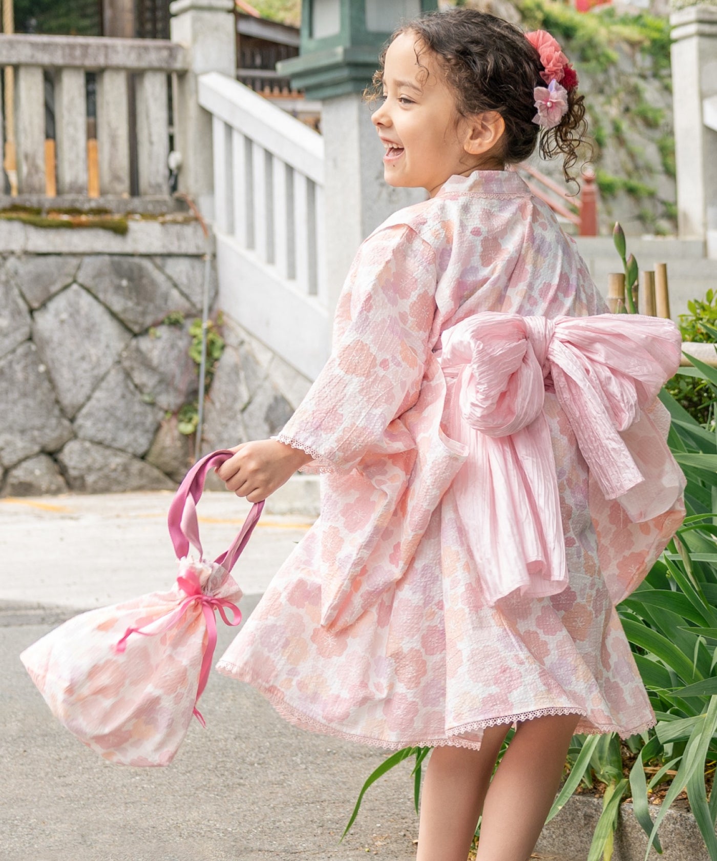 リボン巾着バッグ(浴衣)