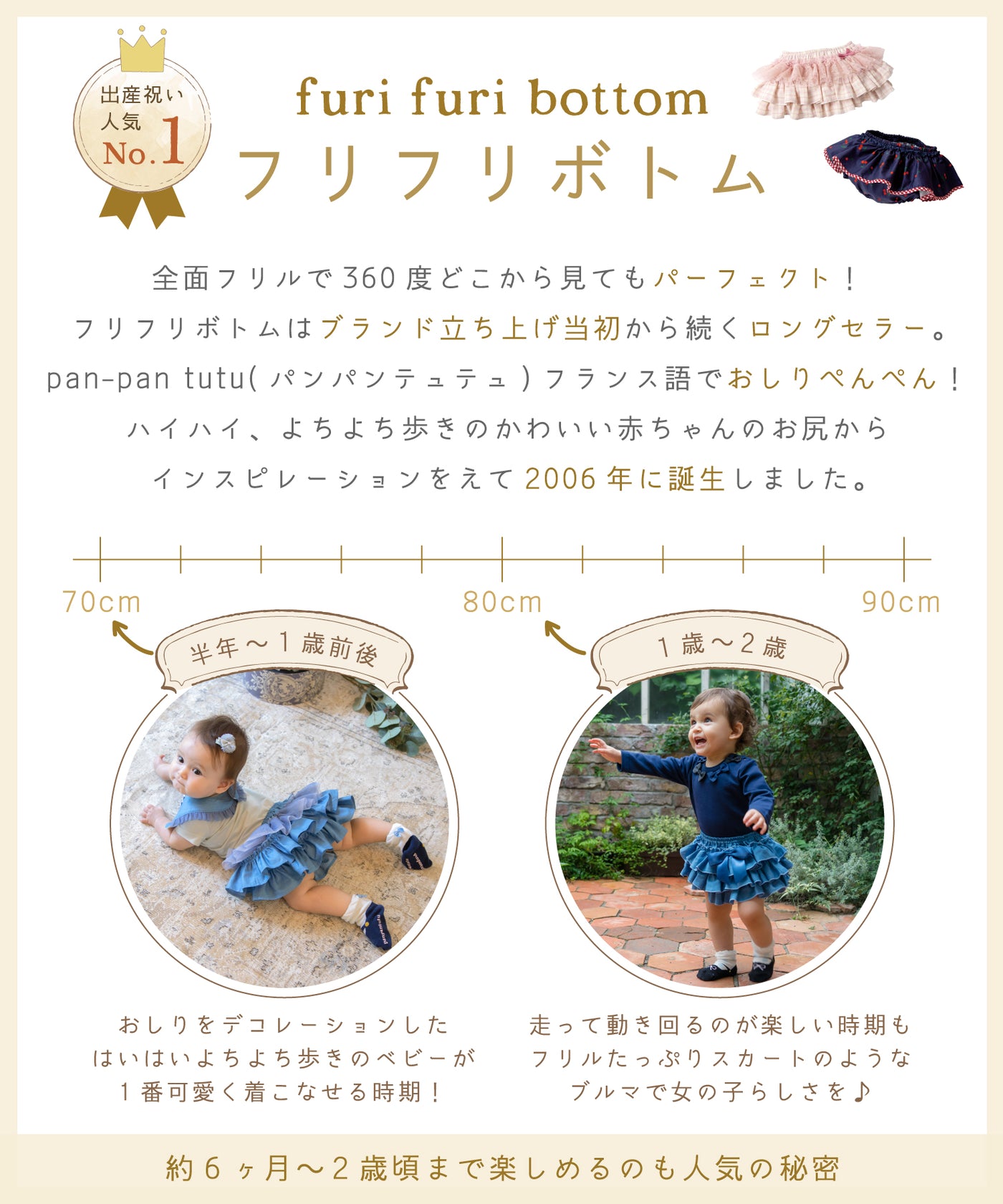 【ONLINE限定】Baby's ファーストフリフリボトムセット(半袖)