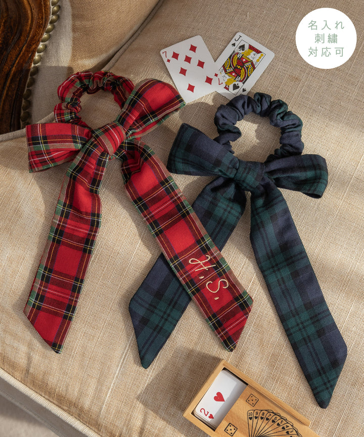 推しリボン】 シュシュ 名入れ刺繍 推しカラー ネームタグ おしゃれ 