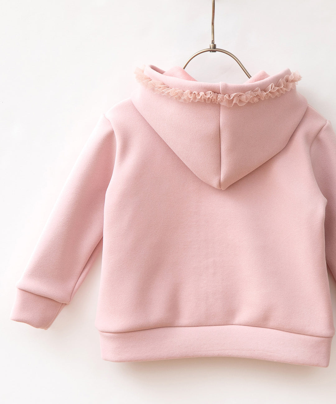 もこもこリボンパーカー ピンク フリル リボン キッズ ジュニア