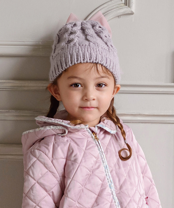 スキーウェア キッズ 子供 110cm 女の子 ピンク ベージュ ニット帽