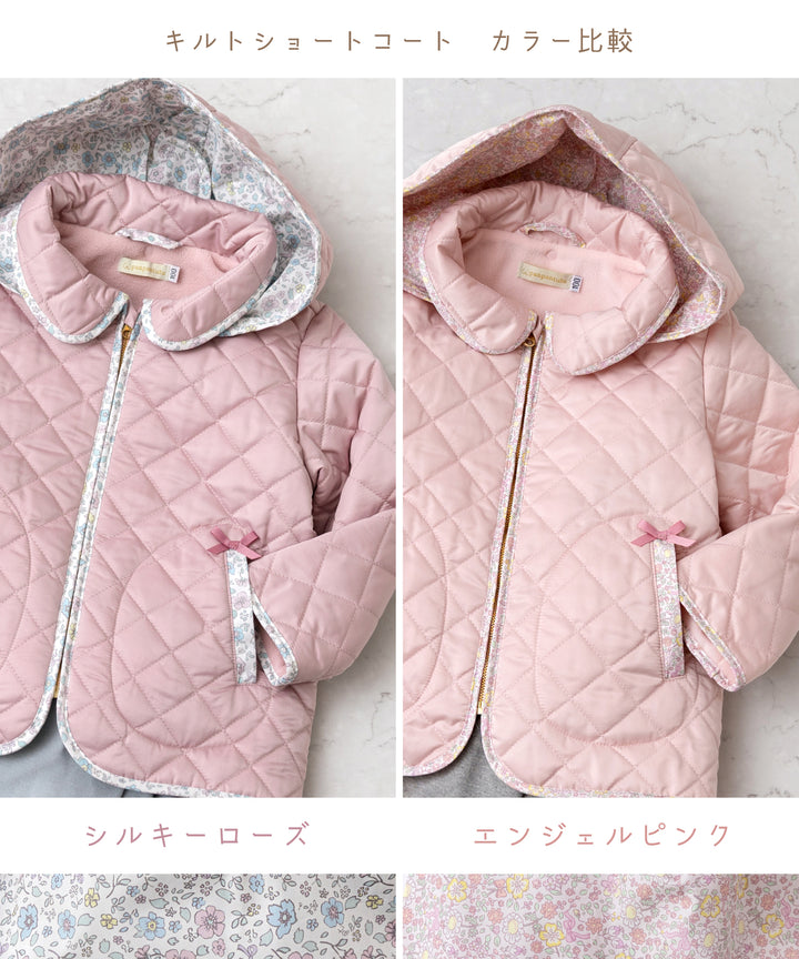 子猫と薔薇のショートコート キッズコート】 子供コート 女の子 子供服 アウター ジュニア おしゃれ