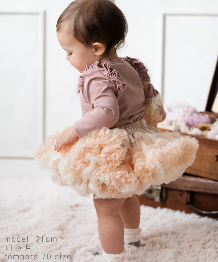 MABLI フリル袖 ピンクロンパース 2Y MABLI フリル袖 ピンクロンパース 2Y