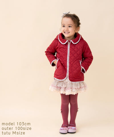 【ONLINE限定】2wayフラワーキルトショートコート/ジュエルレッド