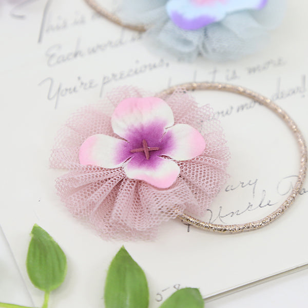 ヘアゴム　ベビーヘアクリップ　紫陽花　ミックスカラー ヘアゴムベビーヘアクリップ紫陽花ミックスカラー
