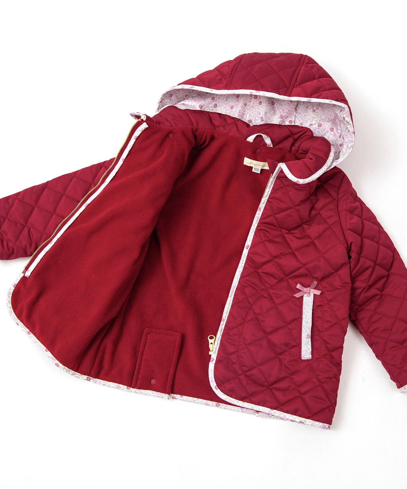 【ONLINE限定】2wayフラワーキルトショートコート/ジュエルレッド
