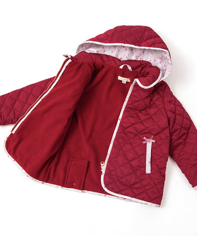【ONLINE限定】2wayフラワーキルトショートコート/ジュエルレッド