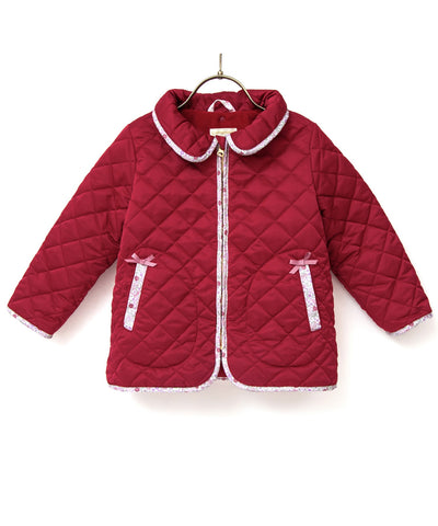 【ONLINE限定】2wayフラワーキルトショートコート/ジュエルレッド
